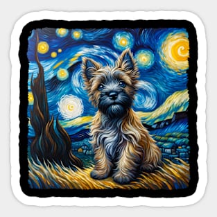 Starry Cairn Terrier Portrait - Dog Portrait Sticker